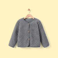 Girls Grey Long Sleeve Fleece Cardigan Sweaters & Cardigans Grey 3-4 Y