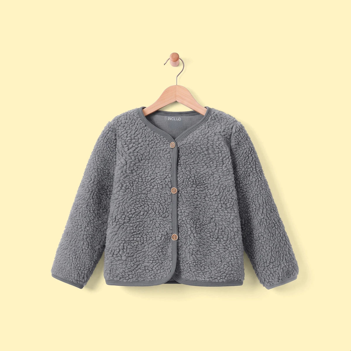 Girls Grey Long Sleeve Fleece Cardigan Sweaters & Cardigans Grey 3-4 Y