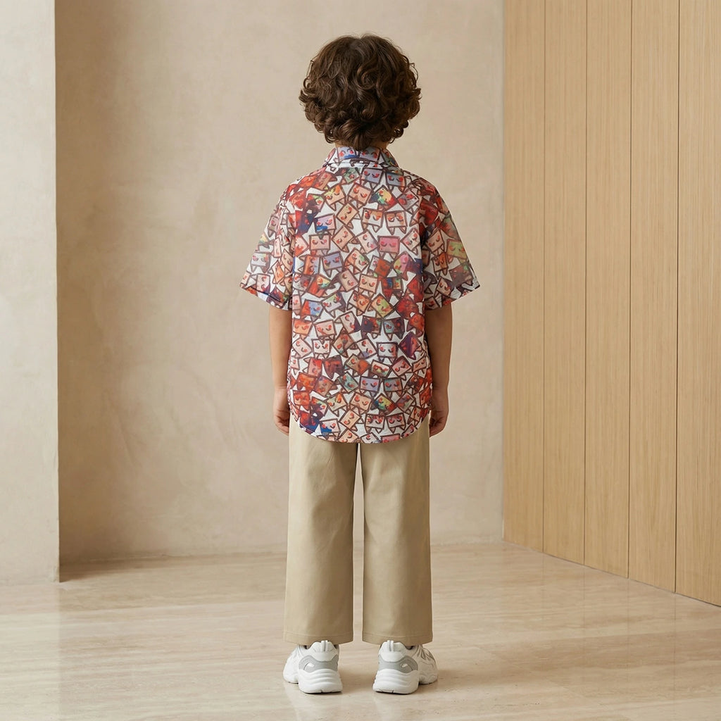 Boys Short Sleeve Printed Shirt Shirts