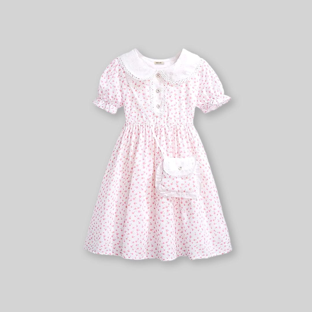 Girls Floral Print Fit & Flare Dress Casual Dresses   
