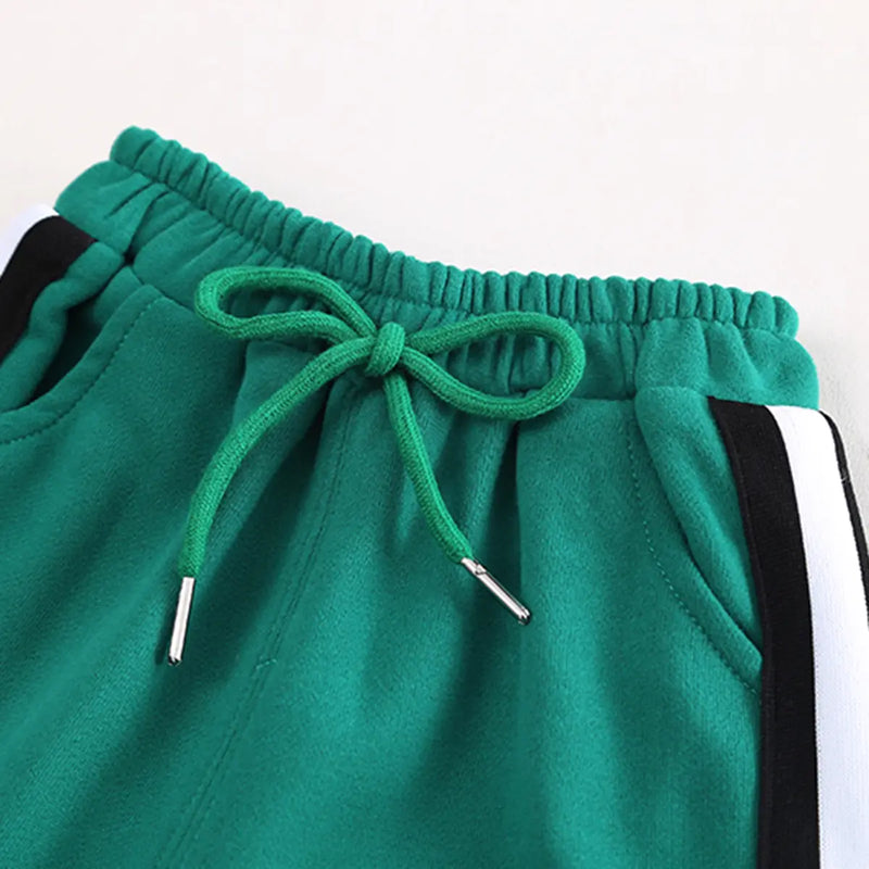 Boys Green Typographic Printed Zipper Jacket With Jogger Co-ord Sets Sets