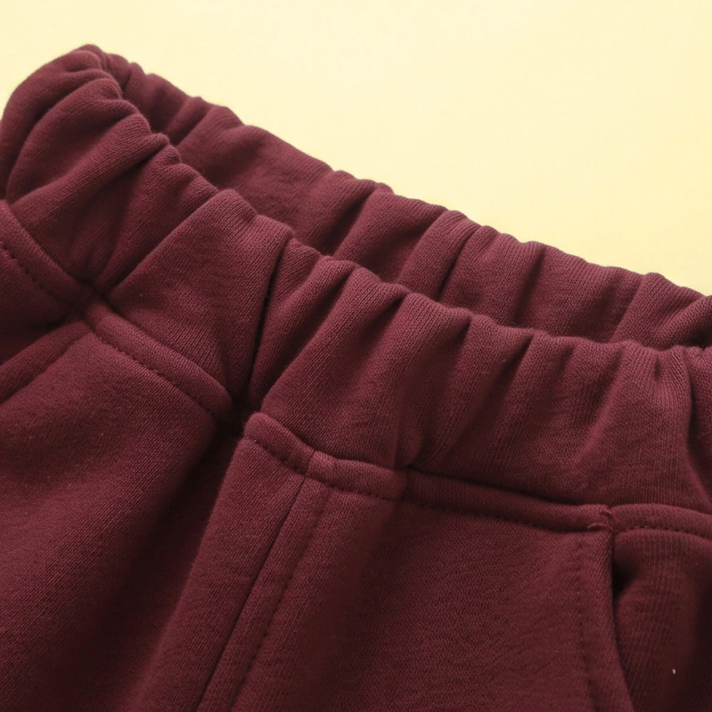 Boys Typographic Sweatshirt With Maroon Joggers Sets Sets
