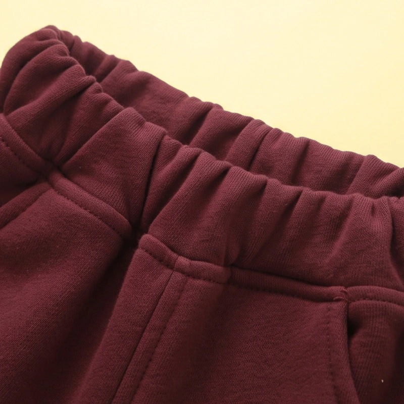 Boys Typographic Sweatshirt With Maroon Joggers Sets Sets