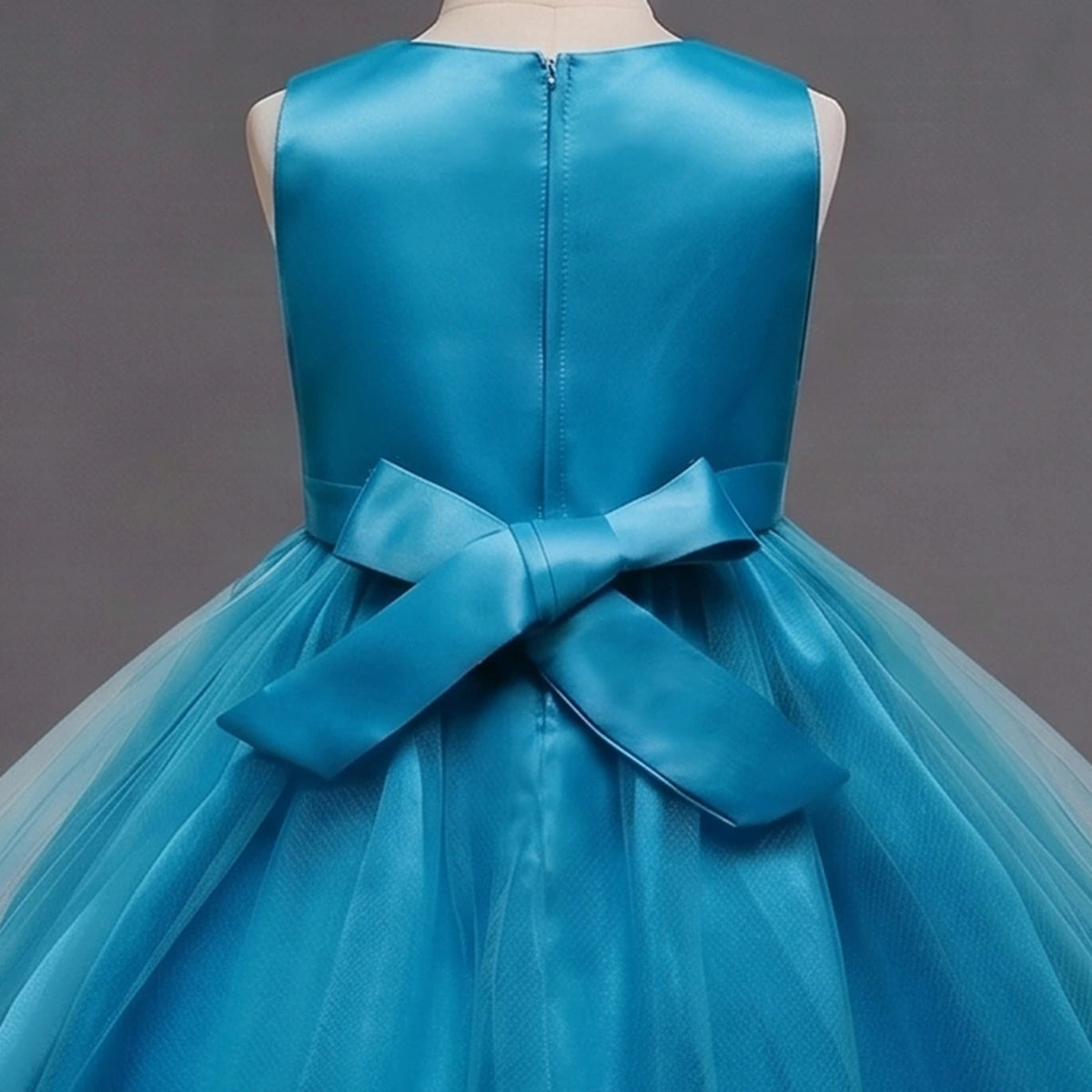 Girls Blue Sequin Embellished Fit & Flare Party Wear Dress Party Dresses