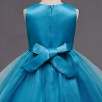 Girls Blue Sequin Embellished Fit & Flare Party Wear Dress Party Dresses