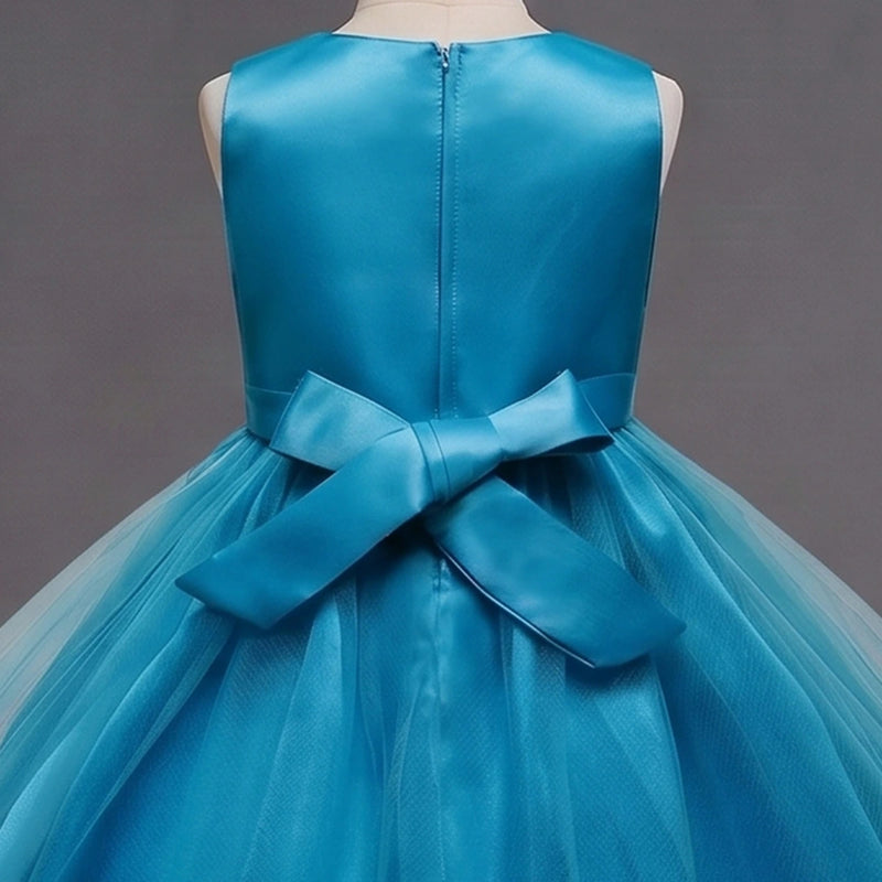 Girls Blue Sequin Embellished Fit & Flare Party Wear Dress Party Dresses