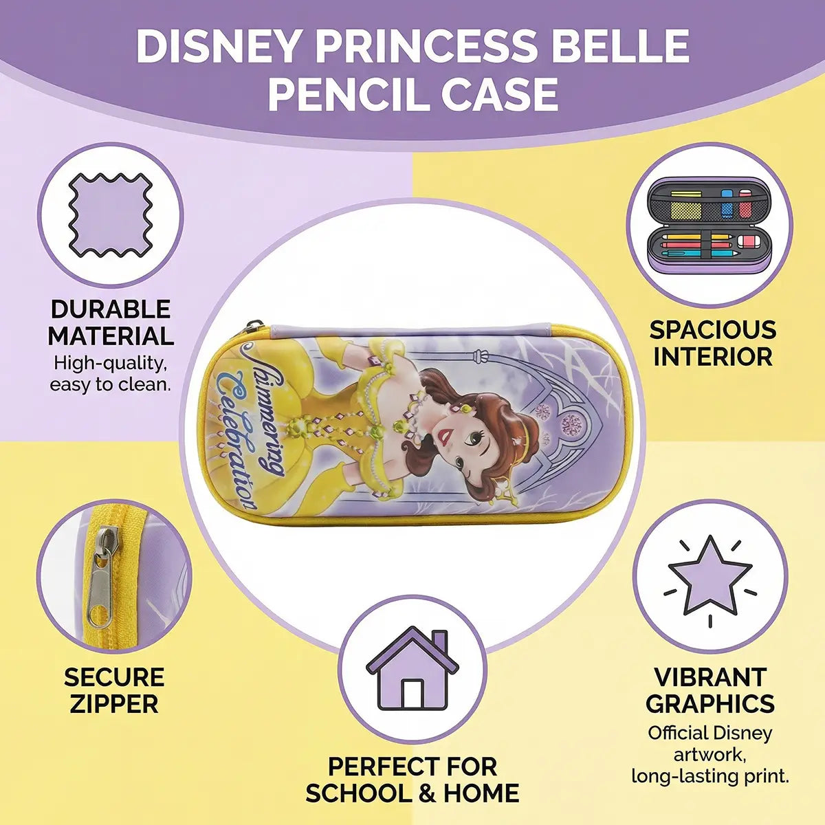 Princess Hard Case Pencil Pouch for Girls Trending Accessories