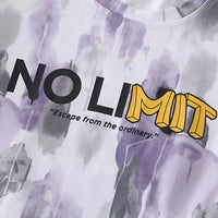 Boys Lavender Tie-Dye Printed Round Neck T-Shirt With Denim Shorts Sets 2 pc. Sets