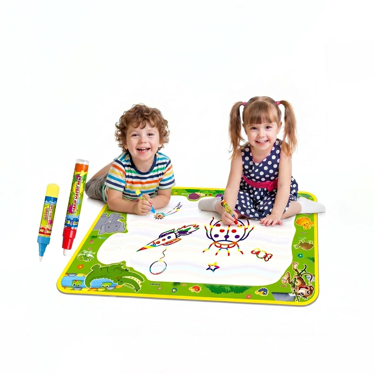 Reusable Water Drawing Mat for Kids- Large Magic Water Coloring Canvas for Painting, Writing & Graffiti Doodle Fun Trending Accessories Multicolor Onesize