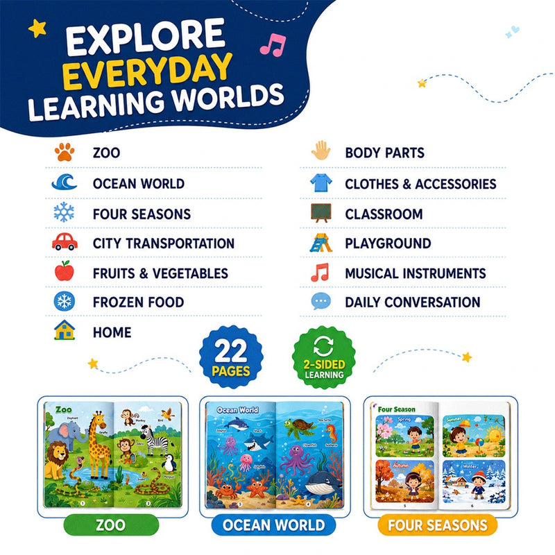 Quick Start Learning Guide -Kids Sound Book- Press, Listen, Play & Learn Toy Trending Accessories