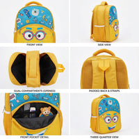 Girls Yellow Cartoon Smiley Face School Backpack Trending Accessories