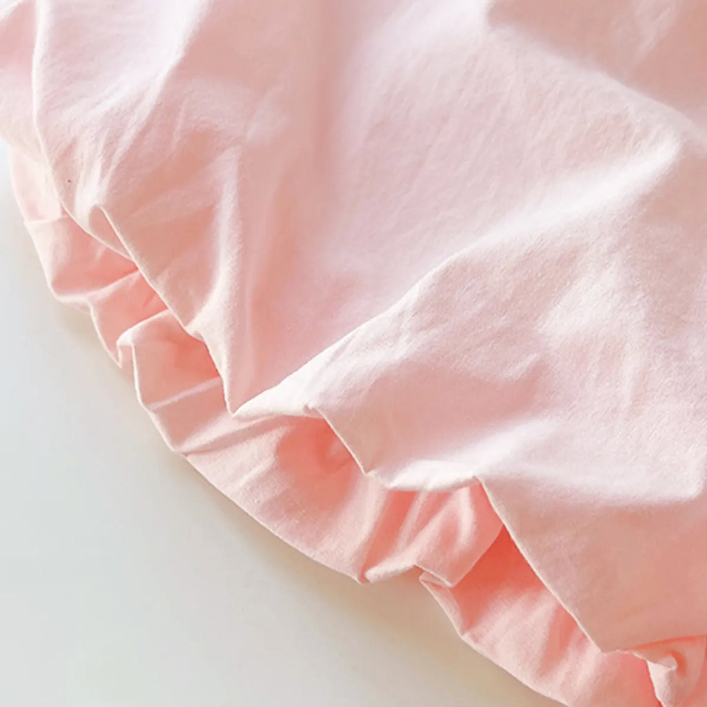 Girls Pink Sleeveless Lace Hem Top With Bloomer-style Shorts Sets Sets