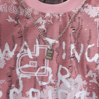 Boys Dark Pink Typographic Print T-Shirt With Denim Shorts Set Sets