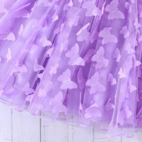 Girls Purple Short Sleeve Top With Butterfly Applique Sleeveless Dress Casual Dresses