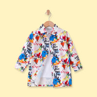 Girls Multicolor Typography Print Long Sleeve Shirt Shirts Multicolor 3-4 Y