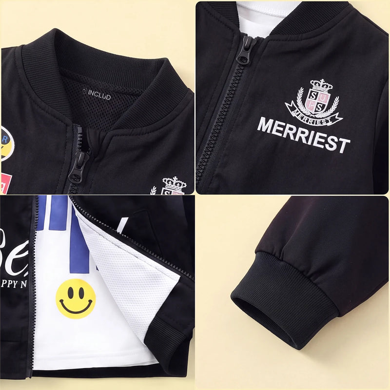 Boys Black Bomber Jackets Coats & Jackets