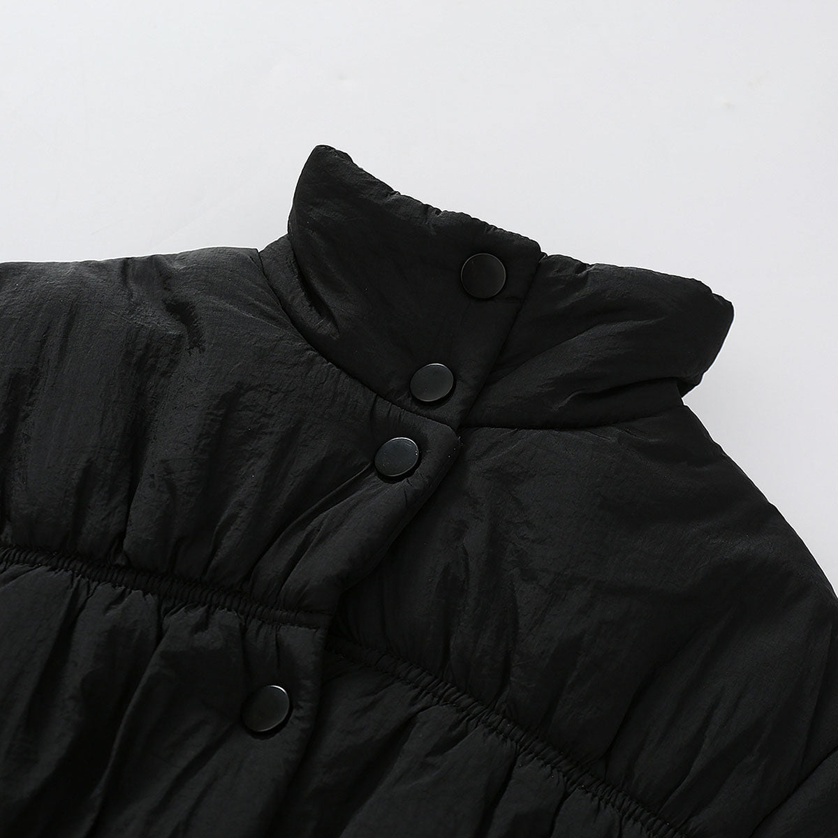 Girls Black Solid Puffer Winter Jacket Coats & Jackets