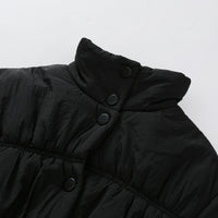 Girls Black Solid Puffer Winter Jacket Coats & Jackets