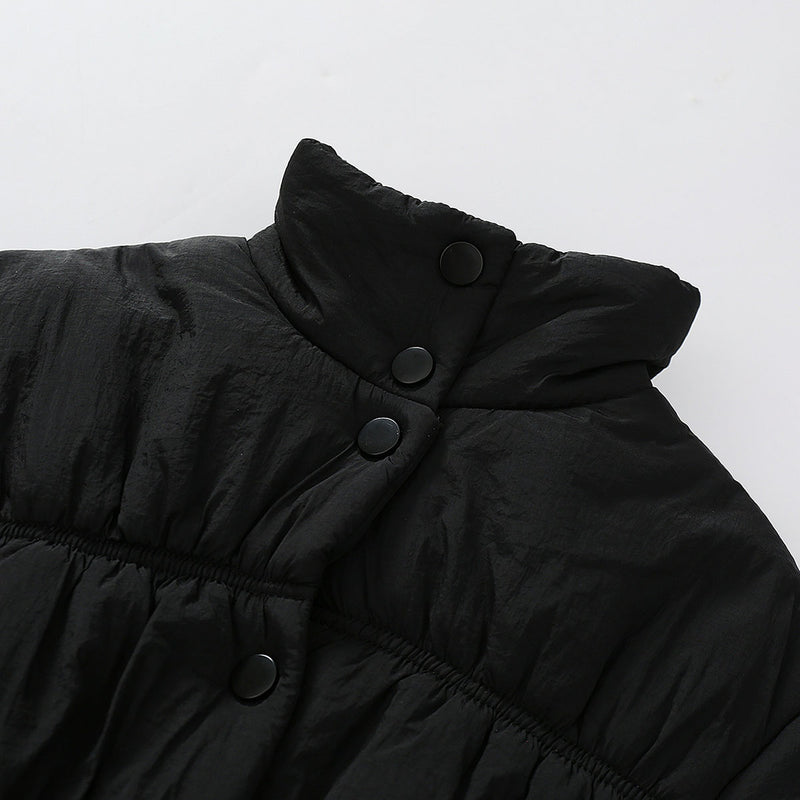 Girls Black Solid Puffer Winter Jacket Coats & Jackets