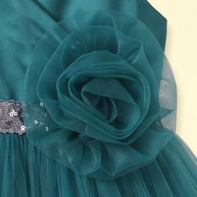 Girls Green Sleeveless Party Gown Party Dresses