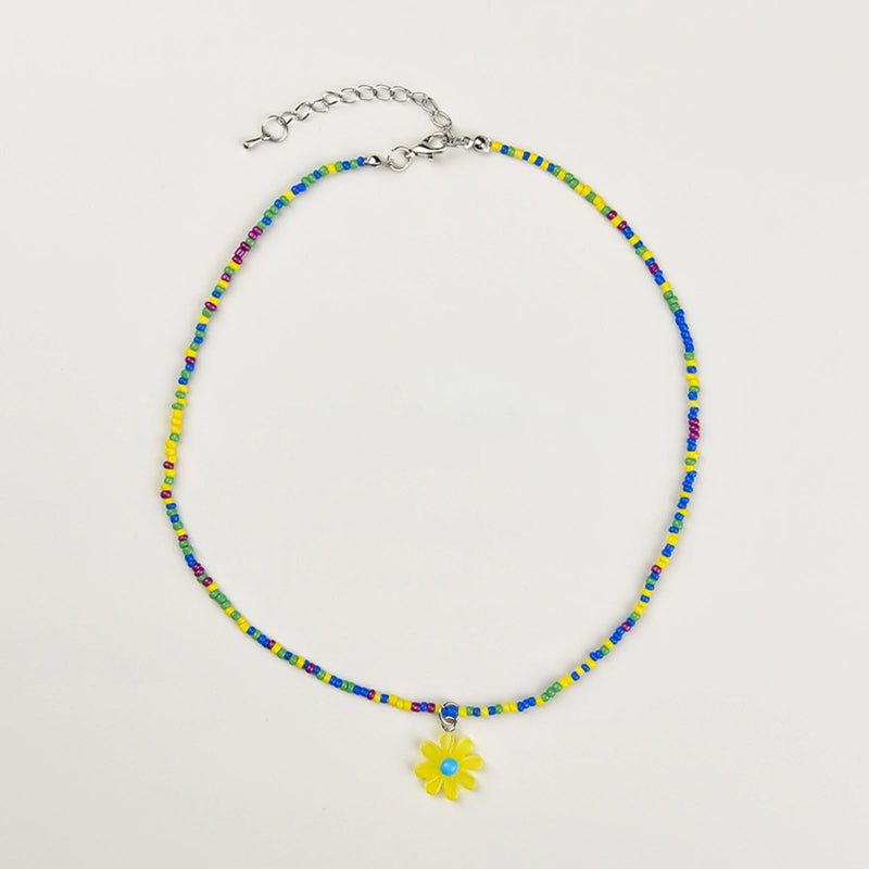 Pack Of 4 Girls Multicolour Flower Charm Necklace Sets Necklace and Chains