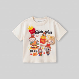 Girls Off White Short Sleeve Graphic T-Shirt Tshirts Off White 1-2 Y