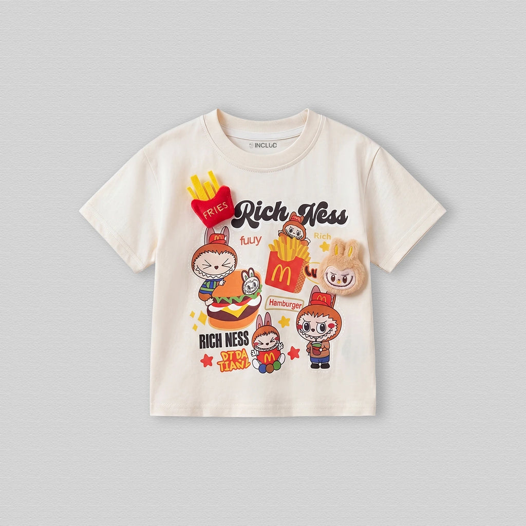 Girls Off White Short Sleeve Graphic T-Shirt Tshirts Off White 1-2 Y