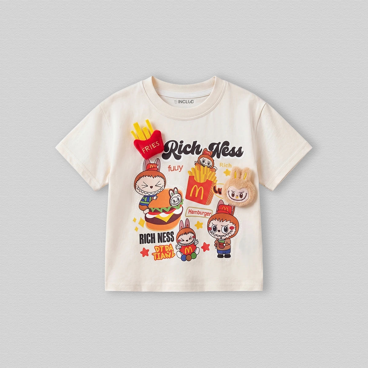 Girls Off White Short Sleeve Graphic T-Shirt Tshirts Off White 1-2 Y