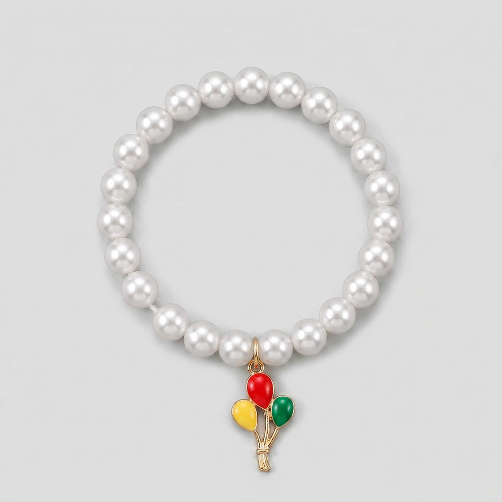 Pack Of 5 Girls Multicolour Pearl Balloon and Butterfly Bracelet Sets Bracelet