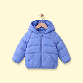 Boys Blue Hooded Quilted Puffer Jacket Coats & Jackets Blue 1-2 Y