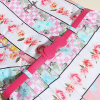 Girls Multicolor Floral Short Sleeve Fit & Flare Dress With Belt Casual Dresses