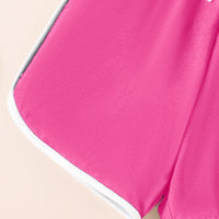 Girls Fuchsia Pink Typographic Print Playsuit With Crop Top Playsuits