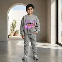 Boys Grey K-Pop Star Graphics Sweatshirt With Jogger Co-ord Sets Sets Grey 2-3 Y