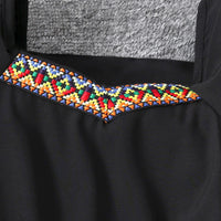 Girls Black Lace Border Fit & Flare Dress Casual Dresses