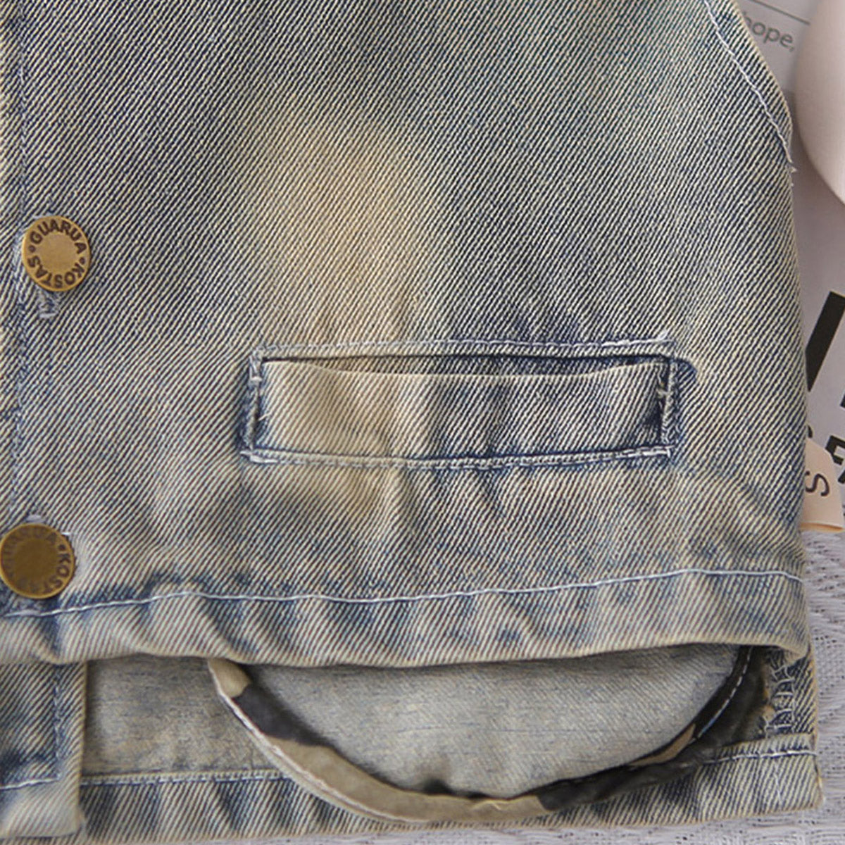 Boys Blue Light Wash Denim Vest With Shirt And Denim Trousers Sets 3 pc. Sets