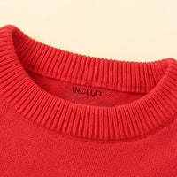 Boys Red Self-Design Christmas Themed Knitted Sweater Sweaters & Cardigans