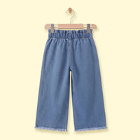 Girls Blue Floral Embroidered Jeans Jeans