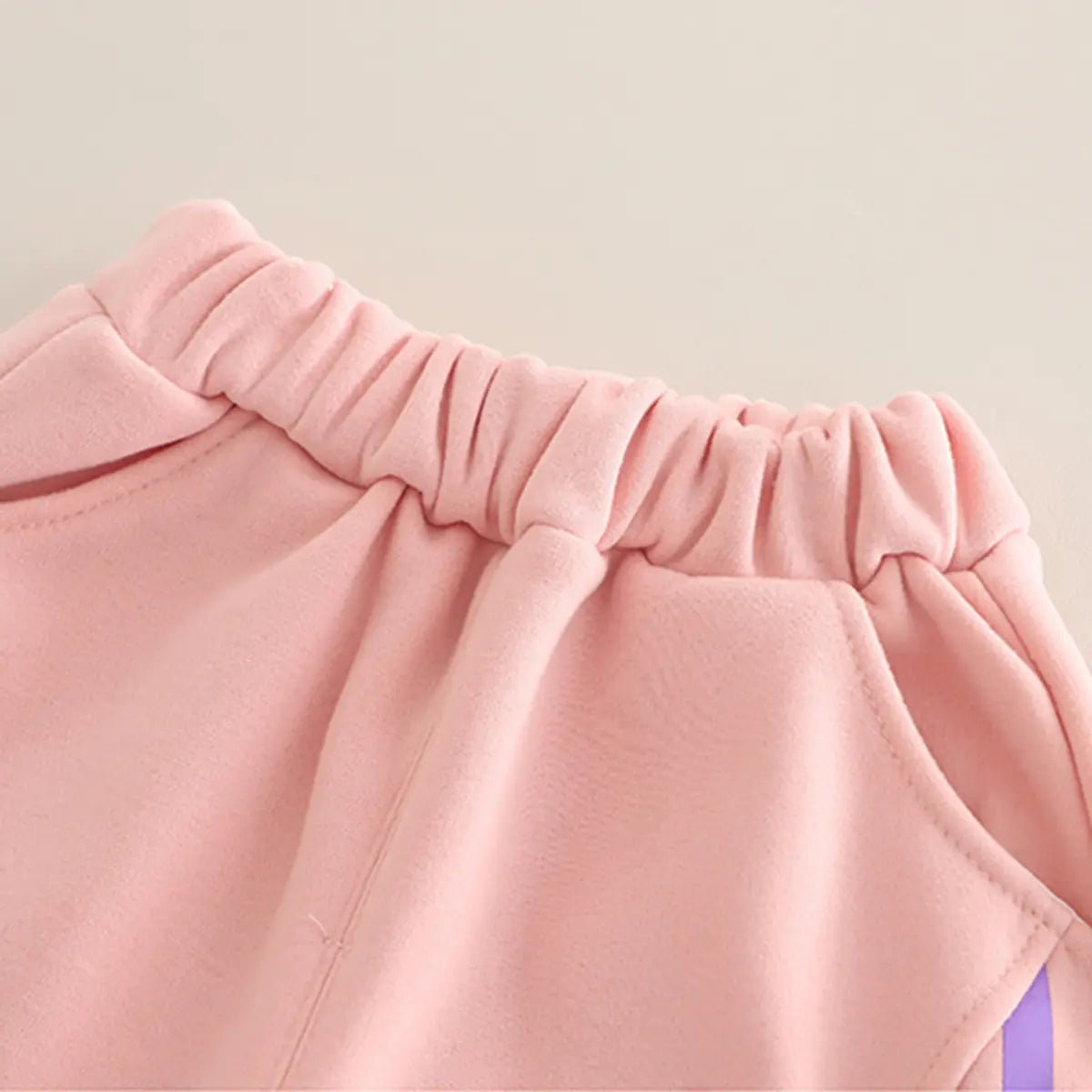 Girls Pink Applique Regular Sweatshirt With Trousers Sets 2 pc. Sets