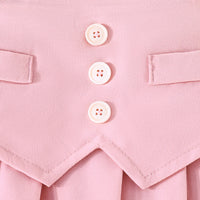 Girls Pink Solid Skirt With Self Designed Top Summer Set 2 pc. Sets