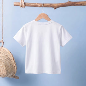 Girls White Rabbit Print Short Sleeve T-Shirt Tshirts