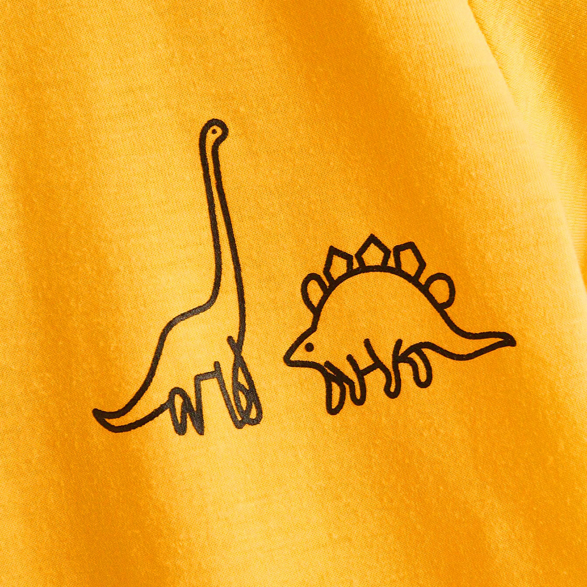 Boys Yellow Dinosaur Printed Short Sleeves T-Shirt Tshirts