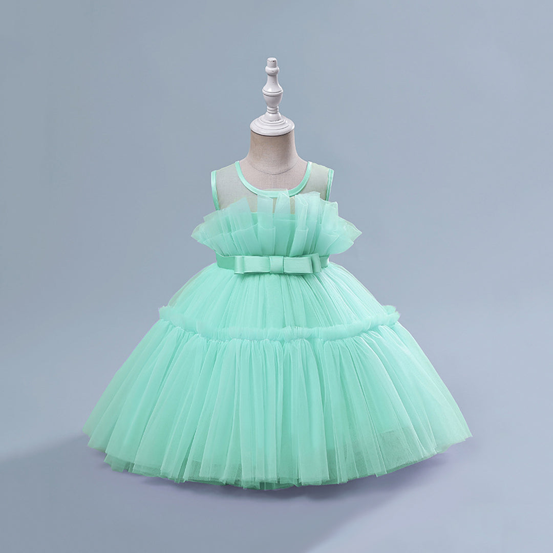 Girls Sleeveless Fit & Flare Party Dress Party Dresses Sea Green 1-2 Y 