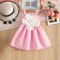 Girls Pink Flower Applique Fit & Flare Party Wear Dress Party Dresses Pink 2-3 Y