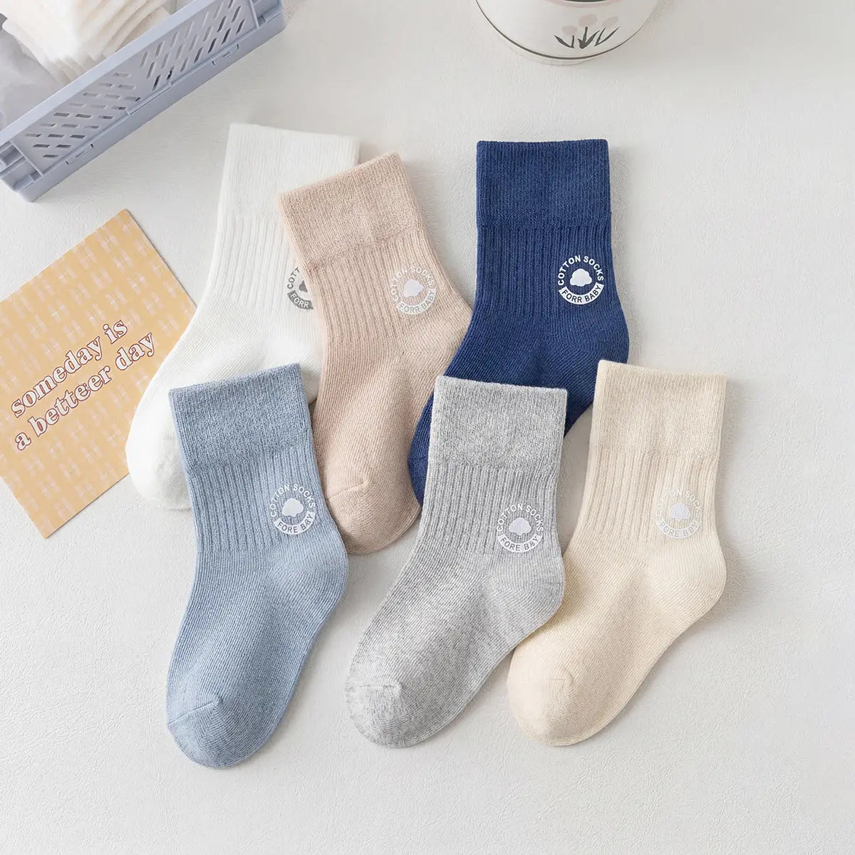 Pack of 6 Multicolour Cloud Print Ankle Length Socks Socks Multicolor 0-1 Y