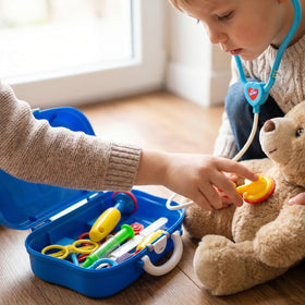 Kids Doctor Kit Play Set with Rolling Carry Case, 18-Piece Medical Toy Set Trending Accessories