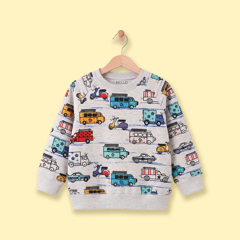 Boys Grey Long Sleeve Graphic Sweatshirt Sweatshirts & Hoodies Grey 1-2 Y