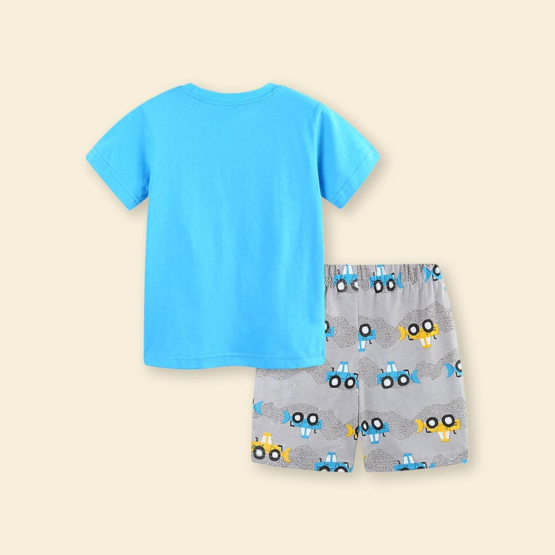 Boys Short Sleeve Graphic T-Shirt With Printed Shorts 2 pc. Sets   