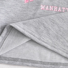 Girls Light Grey Typographic Print Raglan Sleeve T-Shirt With Shorts Sets 2 pc. Sets