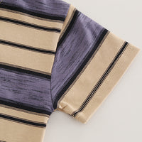 Boys Purple Headphone Graphic Stripes T-Shirt With Denim Shorts Set 2 pc. Sets