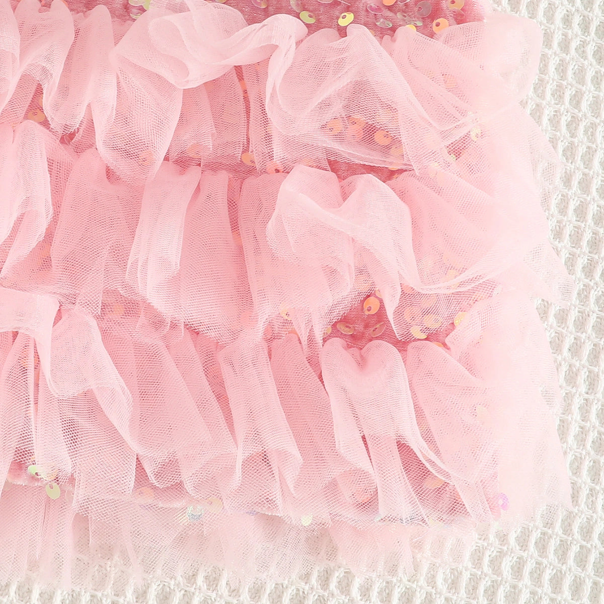 Girls Pink Sequin Embellished A-line Party Dress Party Dresses